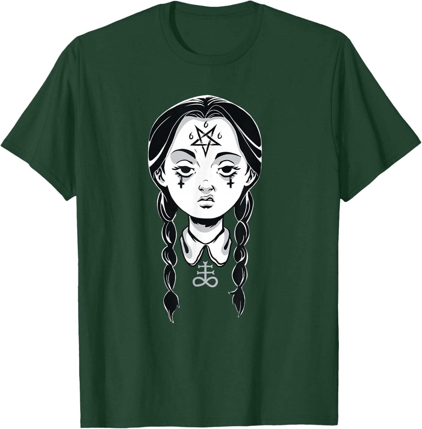 Satanic Shirt Punk Devil Goth Girl 666 Pentagram Leviathan T-Shirt - T-Shirt | Forest
