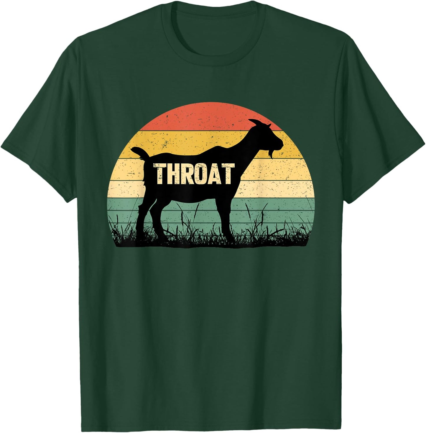 Funny Retro Throat Goat Sunset - Adult Humor Costume T-Shirt - T-Shirt | Forest