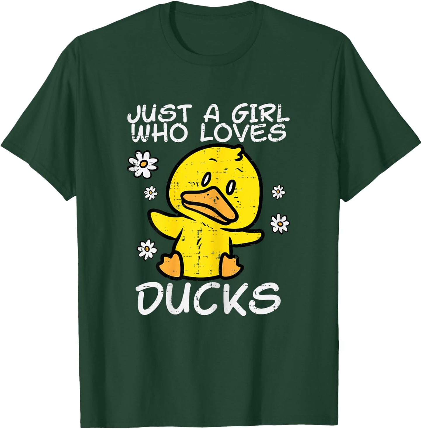 Just Girl Who Loves Ducks Cute Farm Animal Girls Kids Women T-Shirt - T-Shirt | Forest