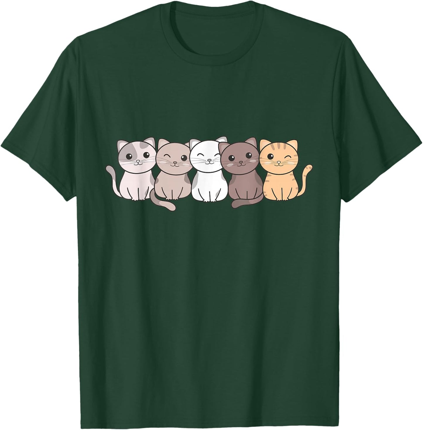 Katze Kawaii Katzen Niedliche Tiere Für Kinder Katzen T-Shirt - T-Shirt | Forest