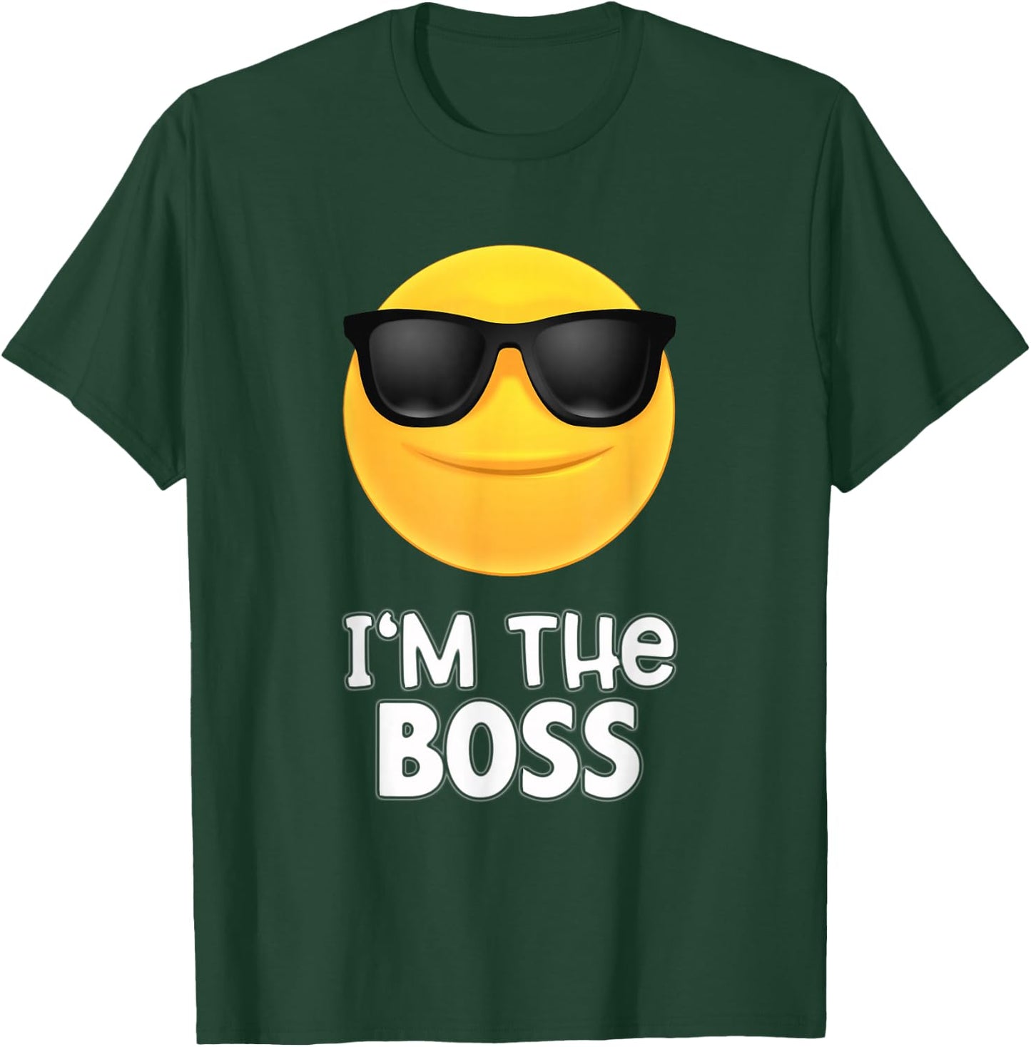 I'm The Boss Sunglasses Emoticon SHIRT - Kiss Face T-Shirt - T-Shirt | Forest
