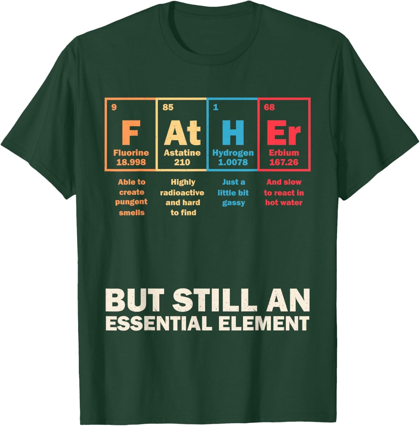 Father Periodic Table Chemistry Elements Science Vintage T-Shirt - T-Shirt | Forest
