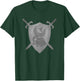 Dragon Crossed Swords Shield Medieval Heraldry Art Graphic T-Shirt - T-Shirt | Forest