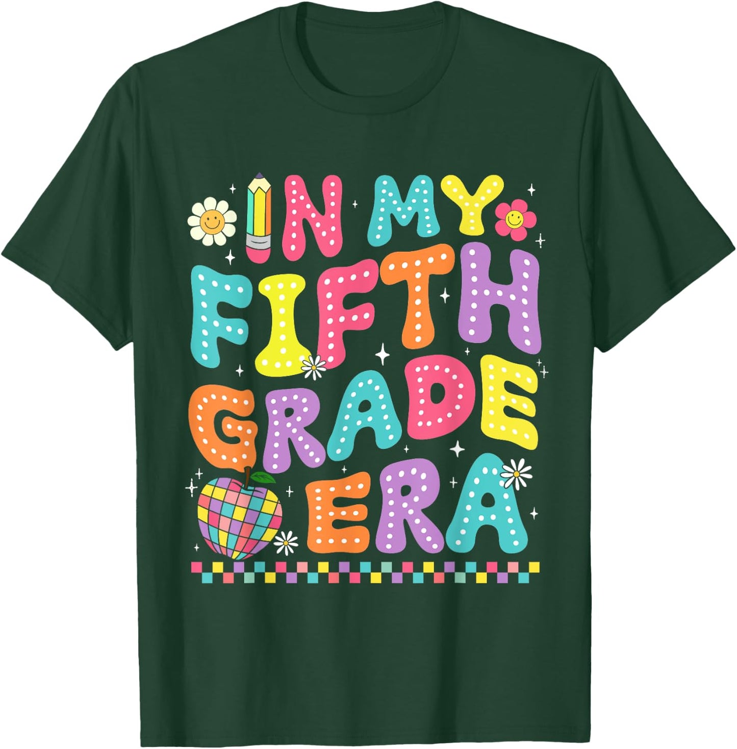 In My Fifth Grade Era Back To School Retro Groovy 5th Grade T-Shirt - T-Shirt | Forest