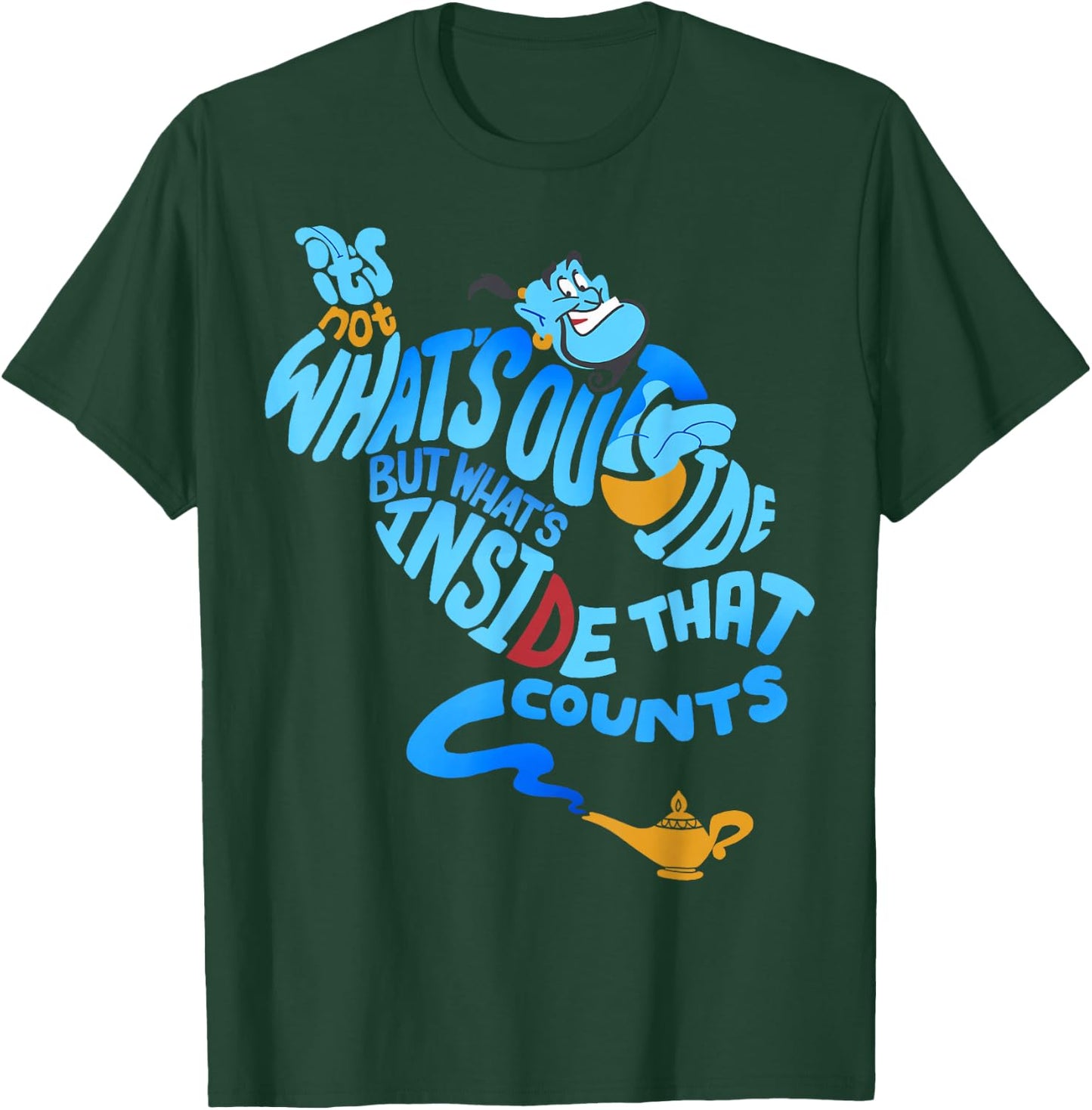 Disney Aladdin Genie Out Bottle Quote Graphic T-Shirt - T-Shirt | Forest