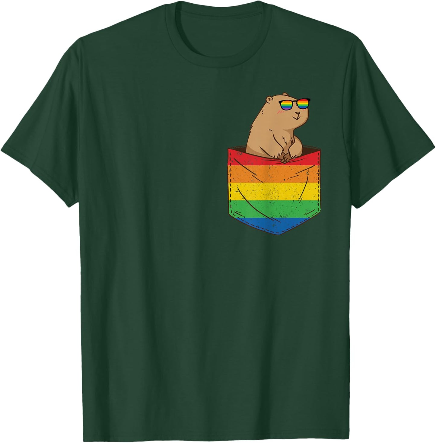Lustige Taschen-Nager LGBT Tier Regenbogen Flagge Gay Pride T-Shirt - T-Shirt | Forest