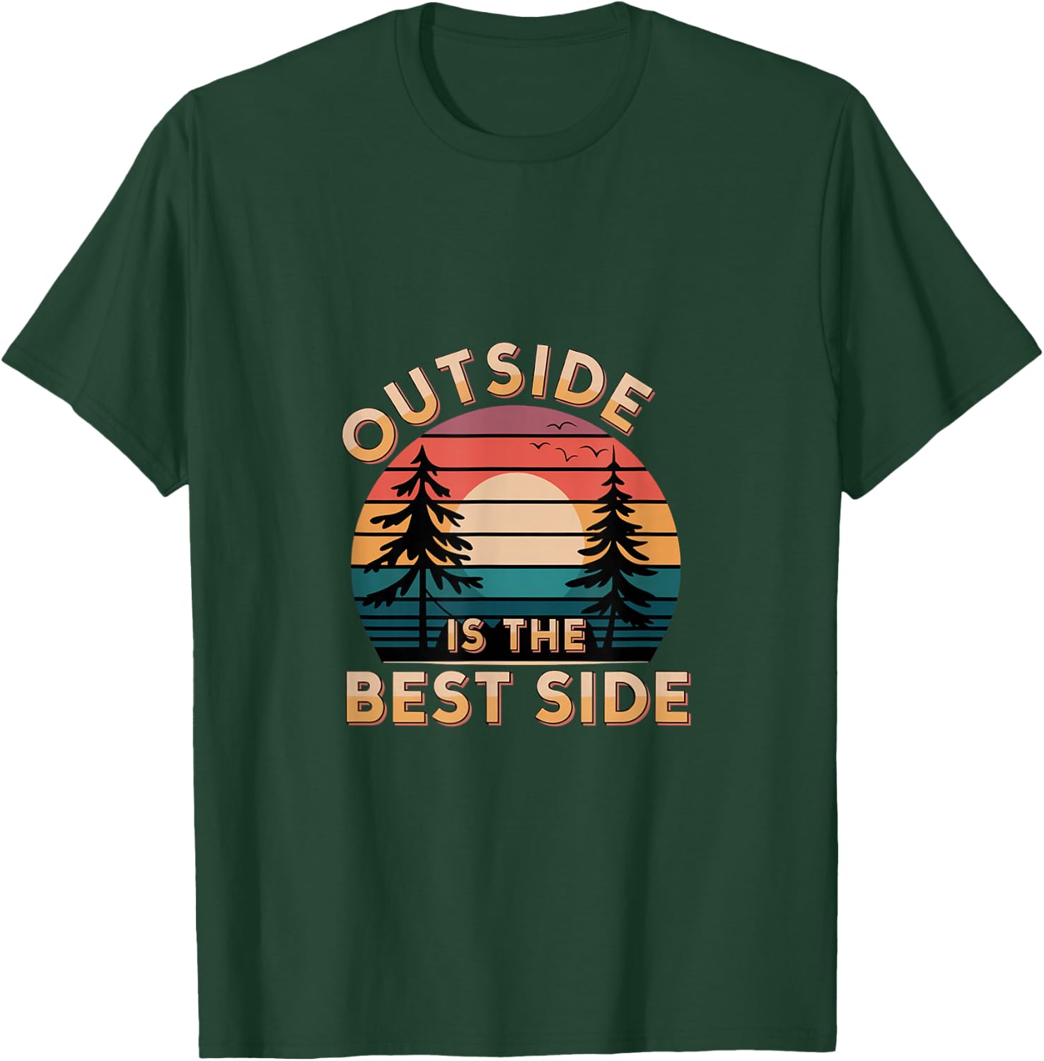 Outside Is The Best Side Nature Adventure T-Shirt - T-Shirt | Forest