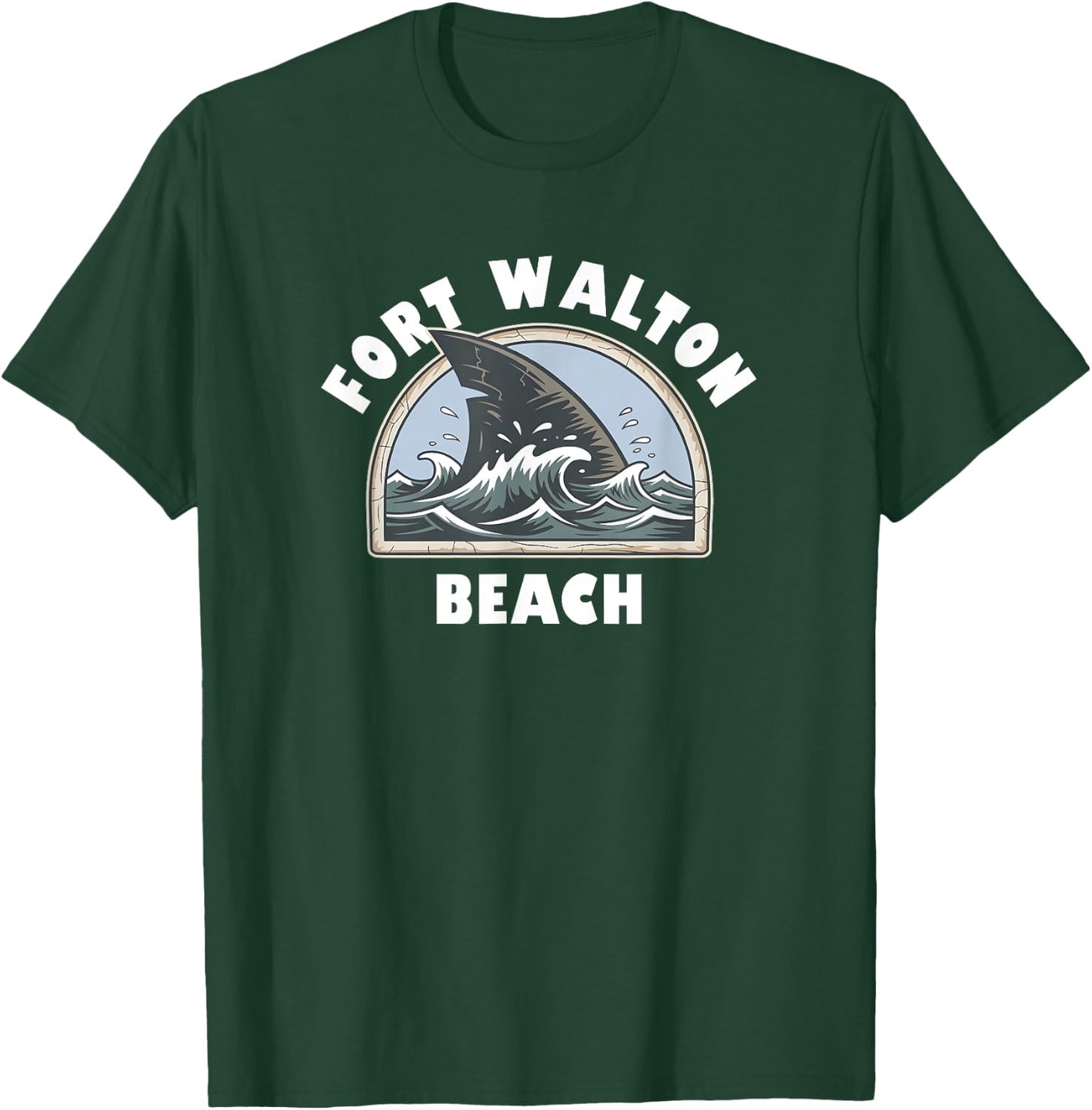 Fort Walton Beach Florida Vacation Shark Fin Souvenir T-Shirt - T-Shirt | Forest