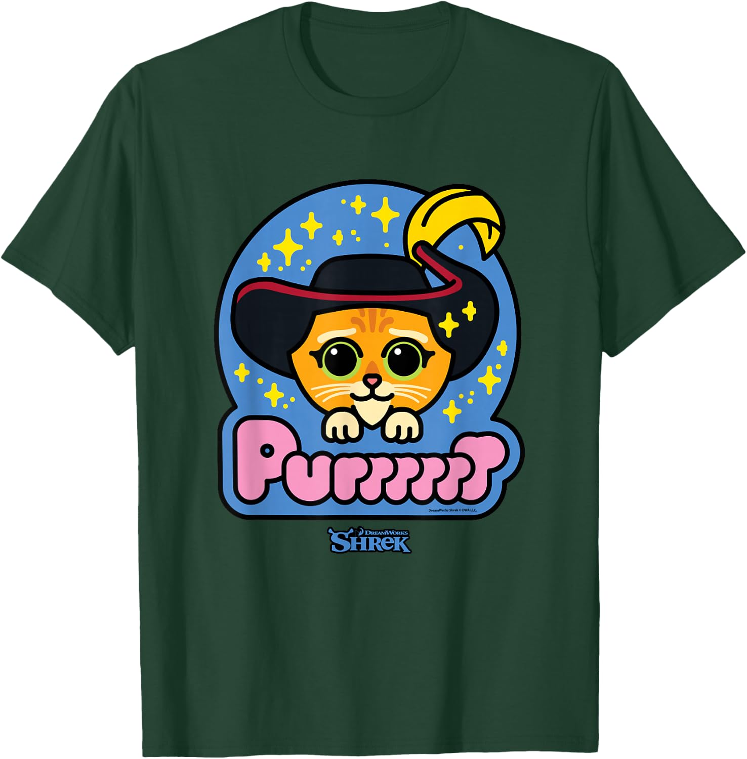 Shrek Emoji Style Puss in Boots Purr T-Shirt - T-Shirt | Forest