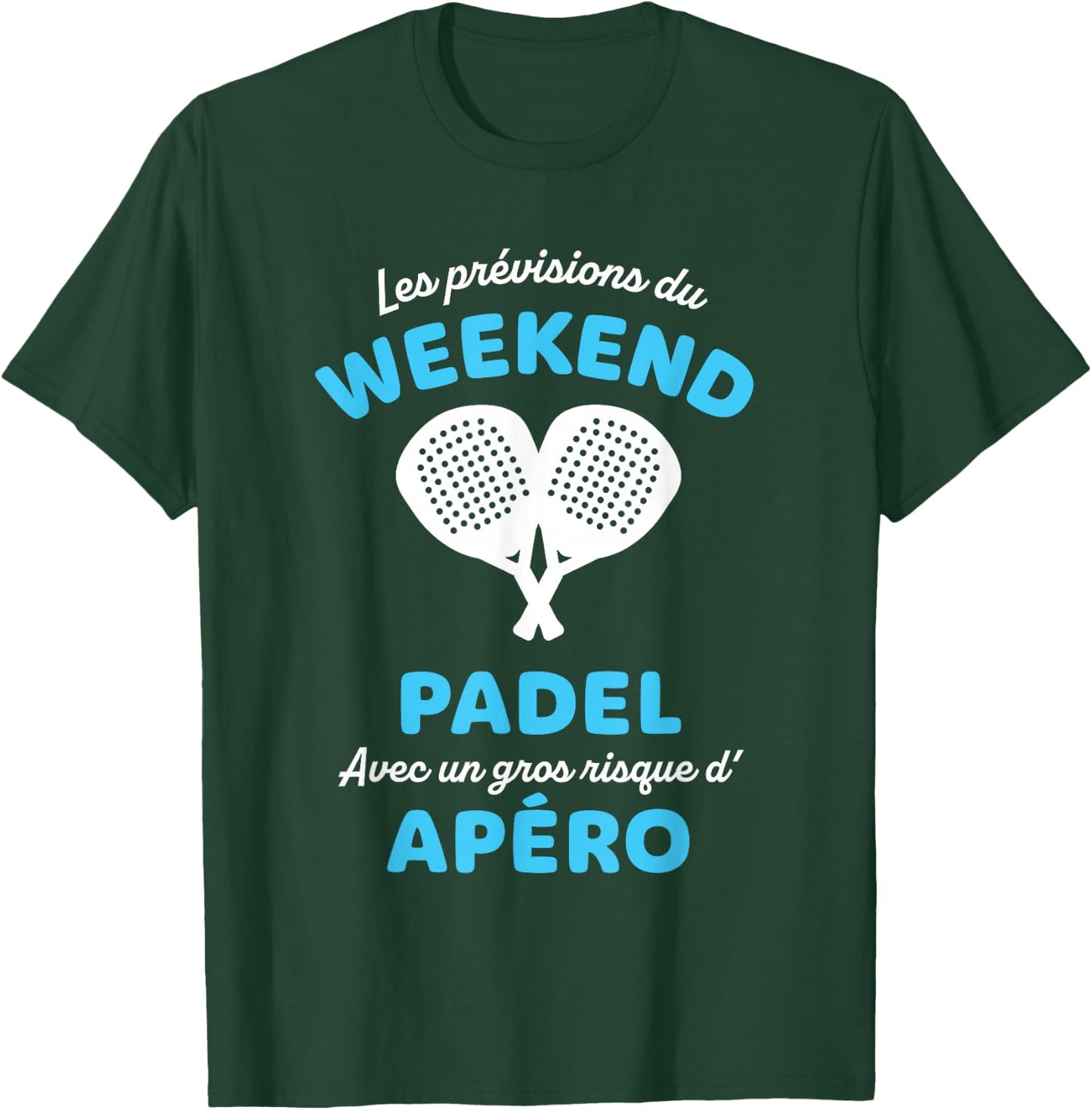 Padelist Humor Weekend Forecast: Padel and Aperitif , Black, S T-Shirt - T-Shirt | Forest
