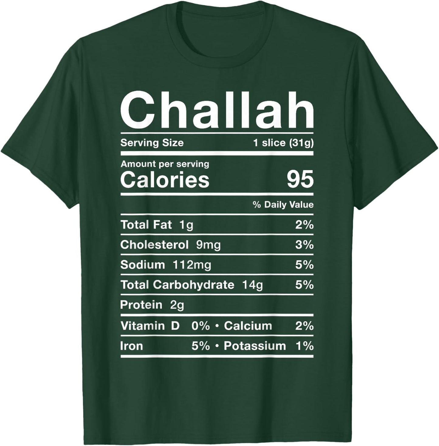 Challah Nutrition Facts Costume Roll Bread Nutritional Facts T-Shirt - T-Shirt | Forest
