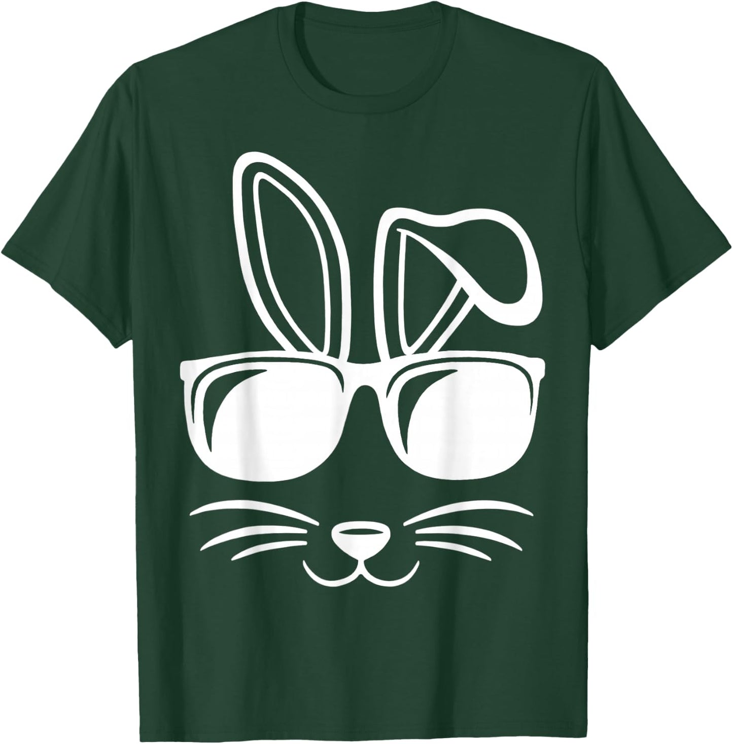 Bunny Face With Sunglasses Men Boys Kids Easter Day T-Shirt - T-Shirt | Forest