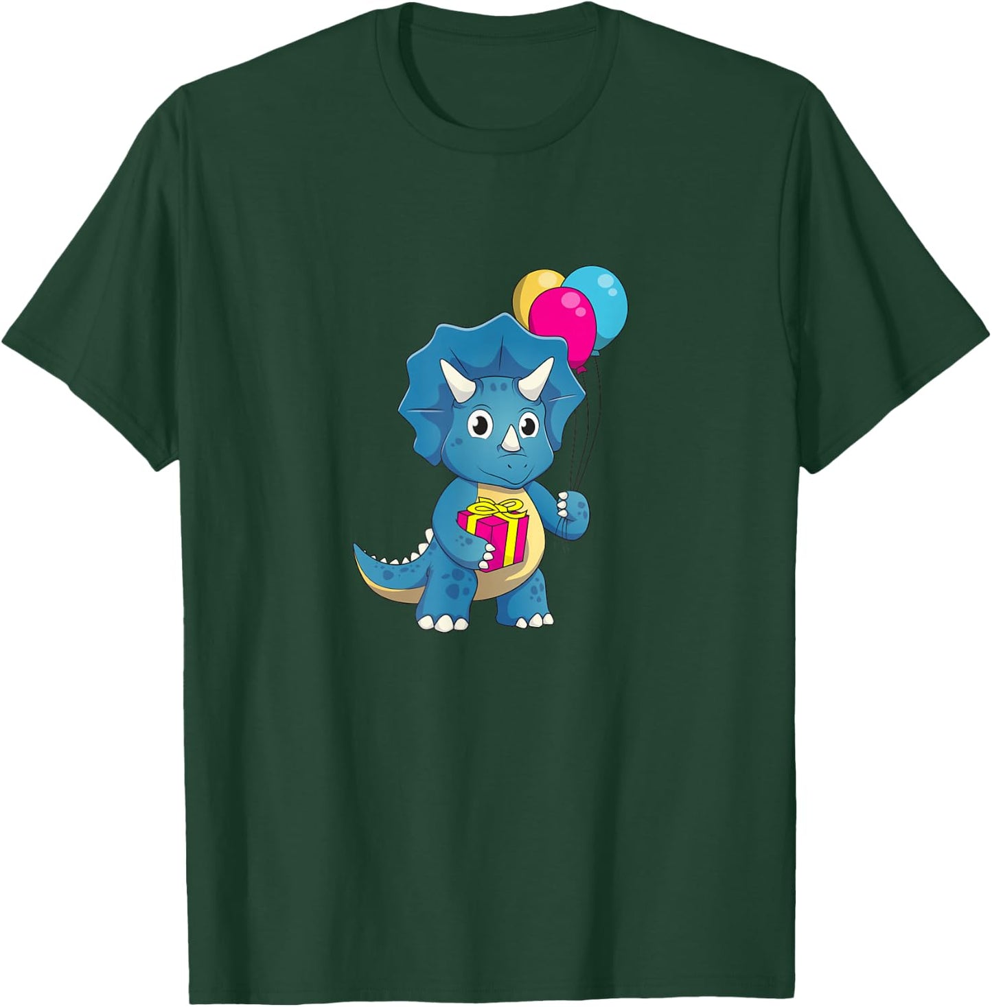 Cute Dinosaur Birthday party Triceratops T-Shirt - T-Shirt | Forest