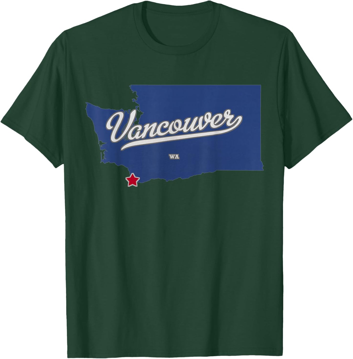 Vancouver Washington WA Map T-Shirt - T-Shirt | Forest