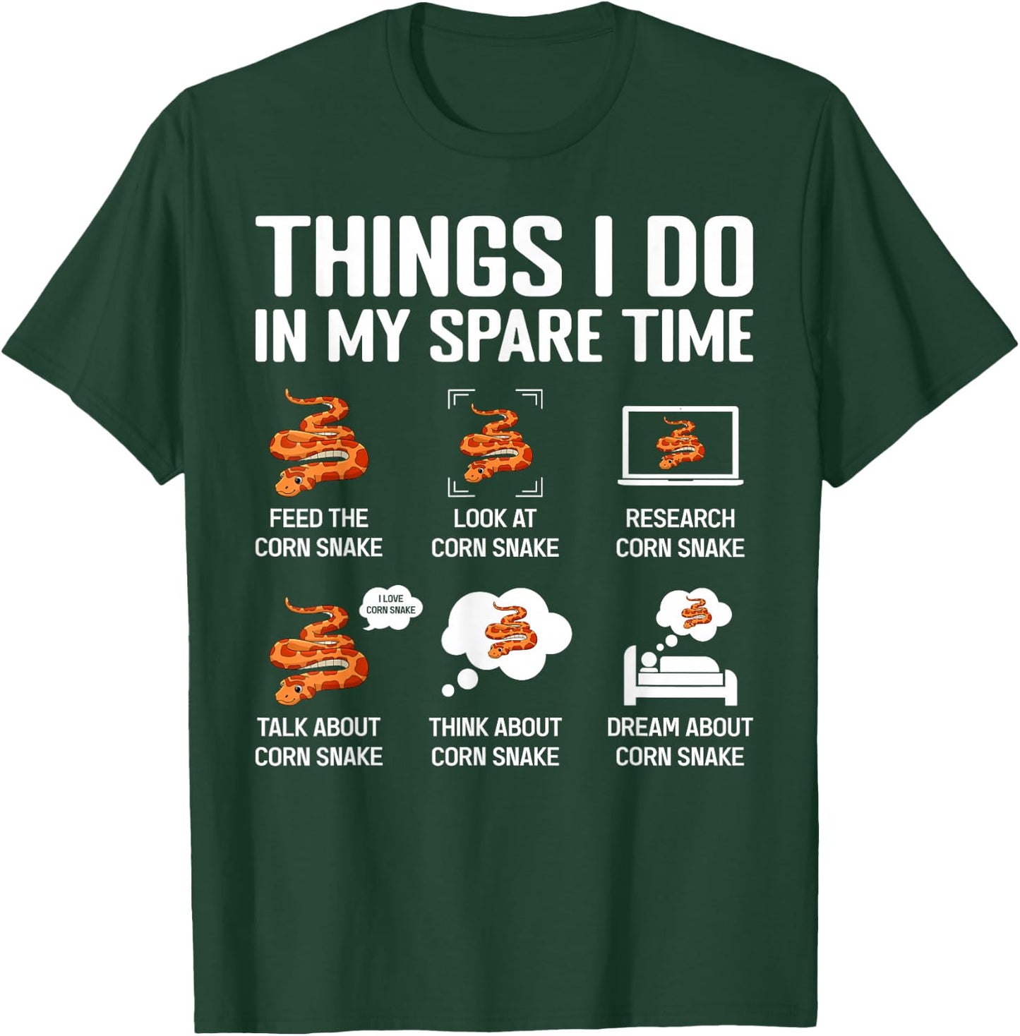Corn Snake Terrarium Enclosure Food Hide Reptile Keeping T-Shirt - T-Shirt | Forest
