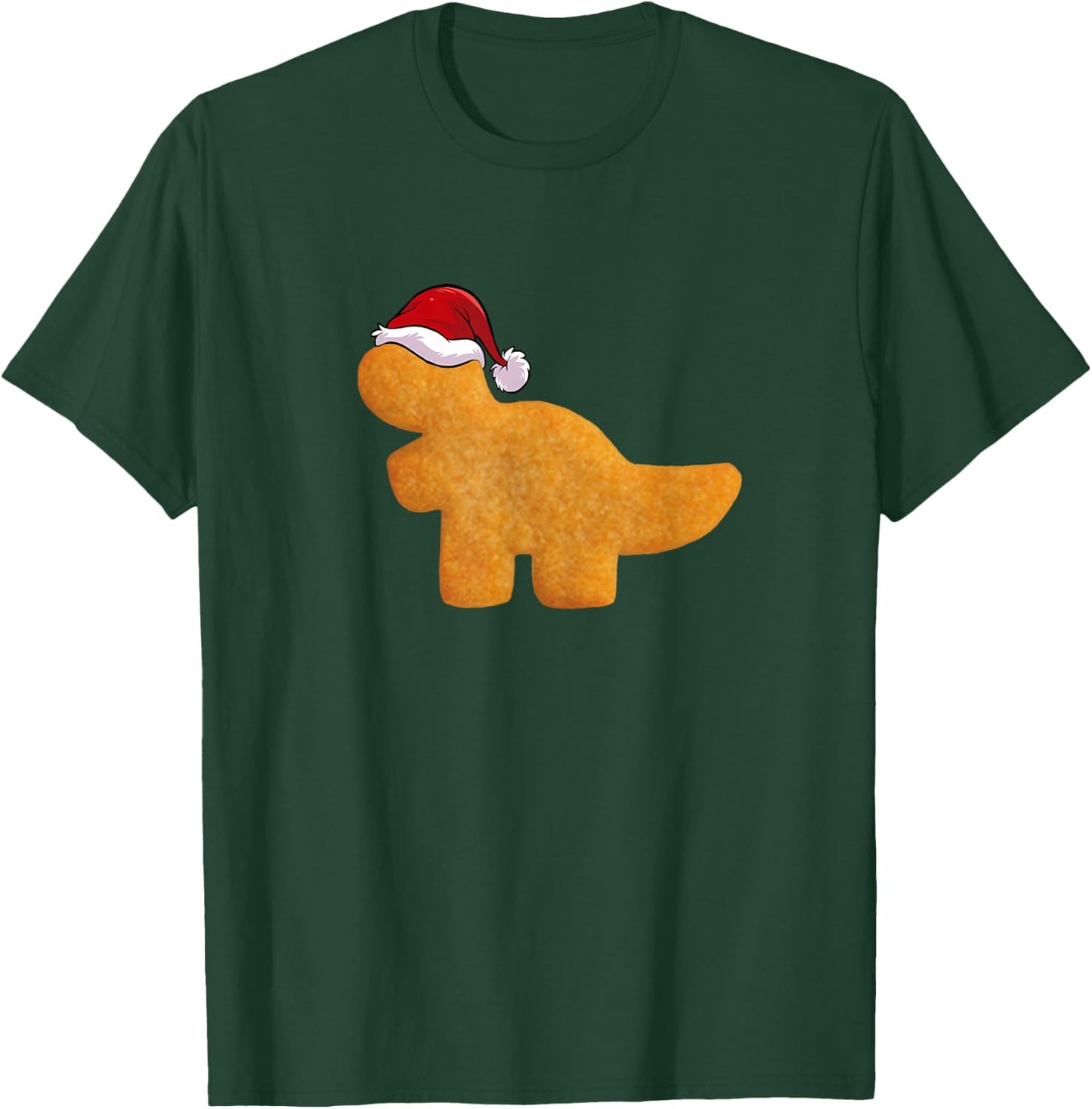 Dino T-Rex Chicken Nugget | Funny Tyrannosaurus Christmas T-Shirt - T-Shirt | Forest