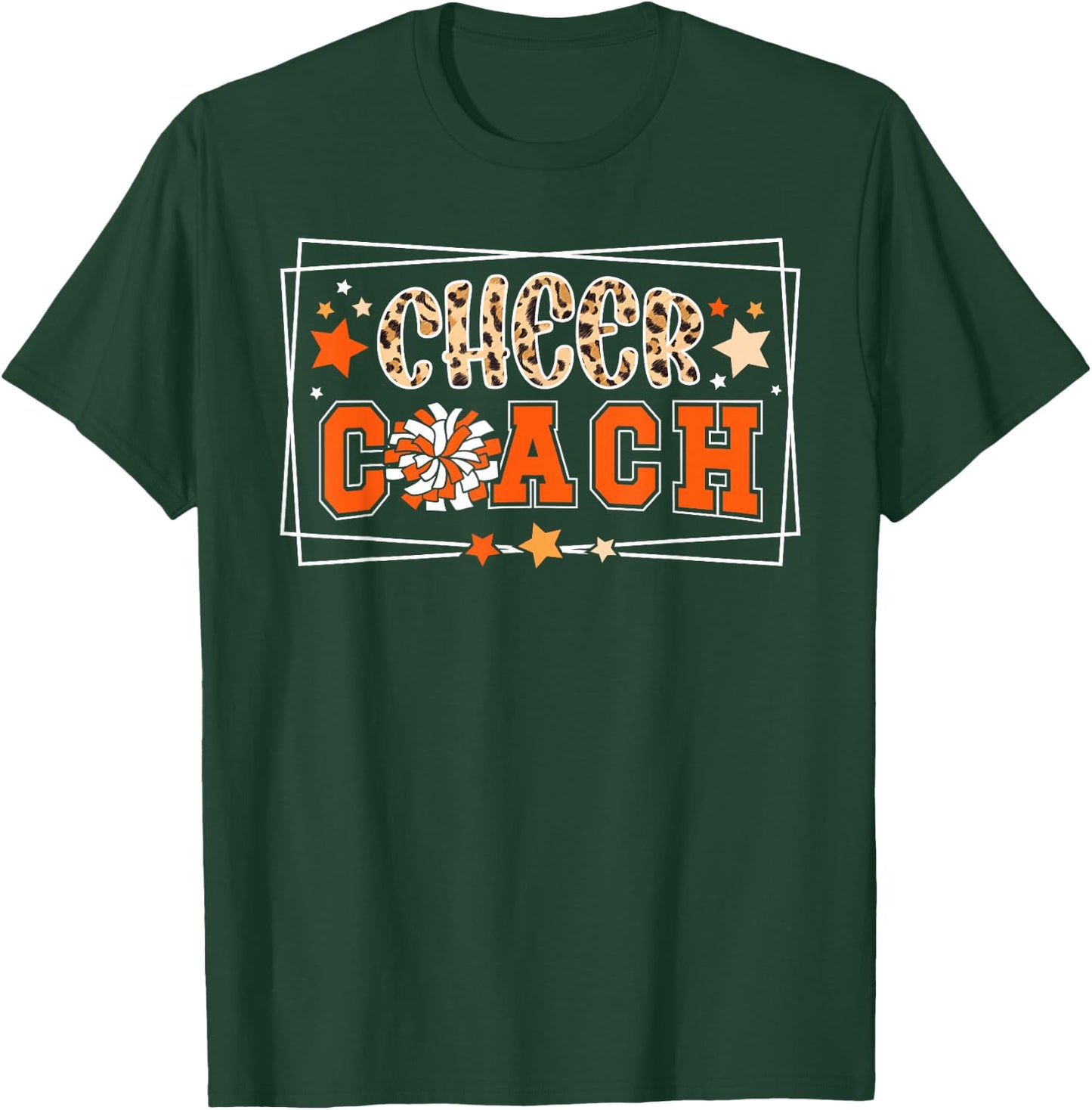Cheer Coach Leopard Cheerleading Coach Cheerleader Coach T-Shirt - T-Shirt | Forest