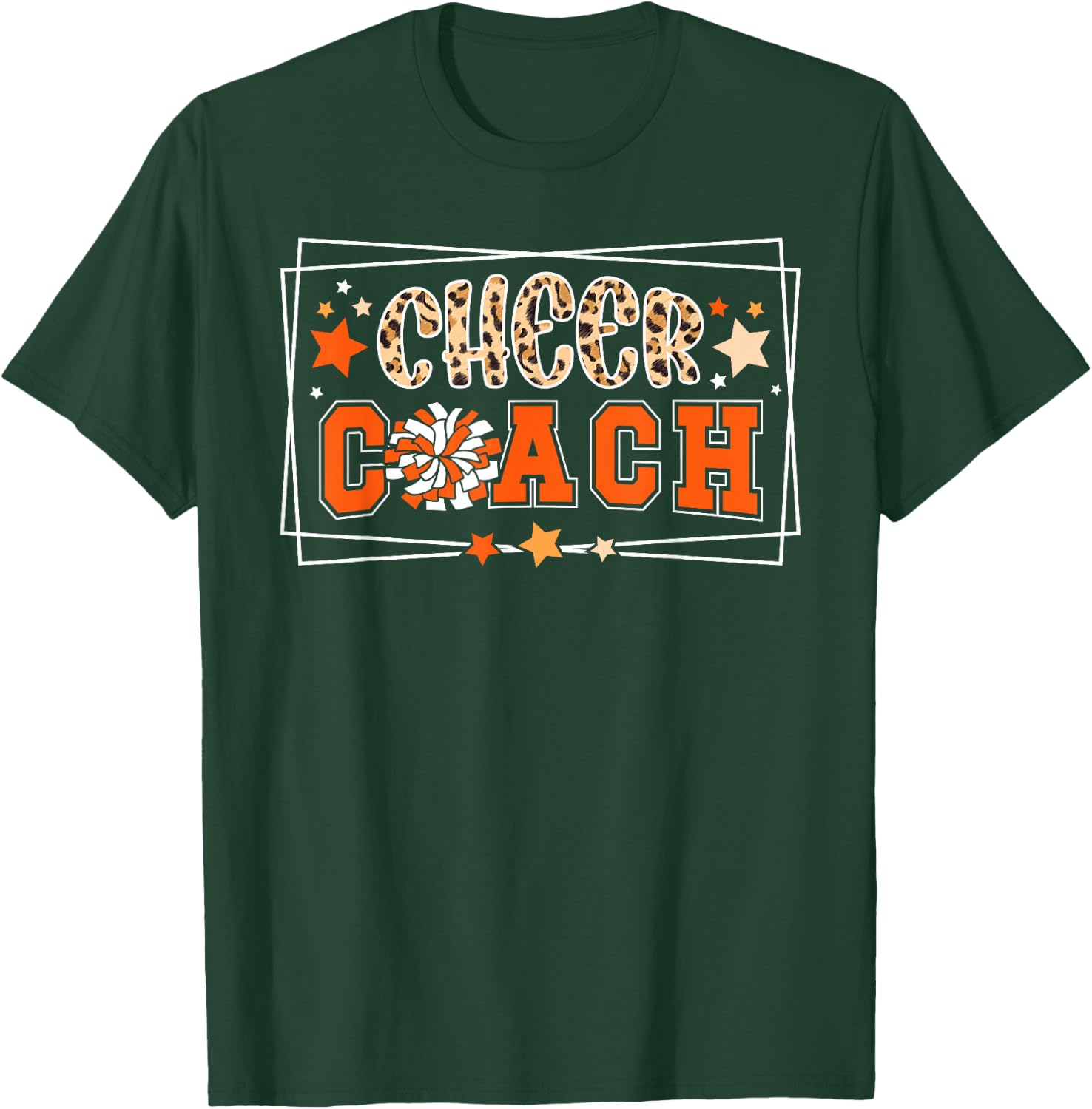Cheer Coach Leopard Cheerleading Coach Cheerleader Coach T-Shirt - T-Shirt | Forest