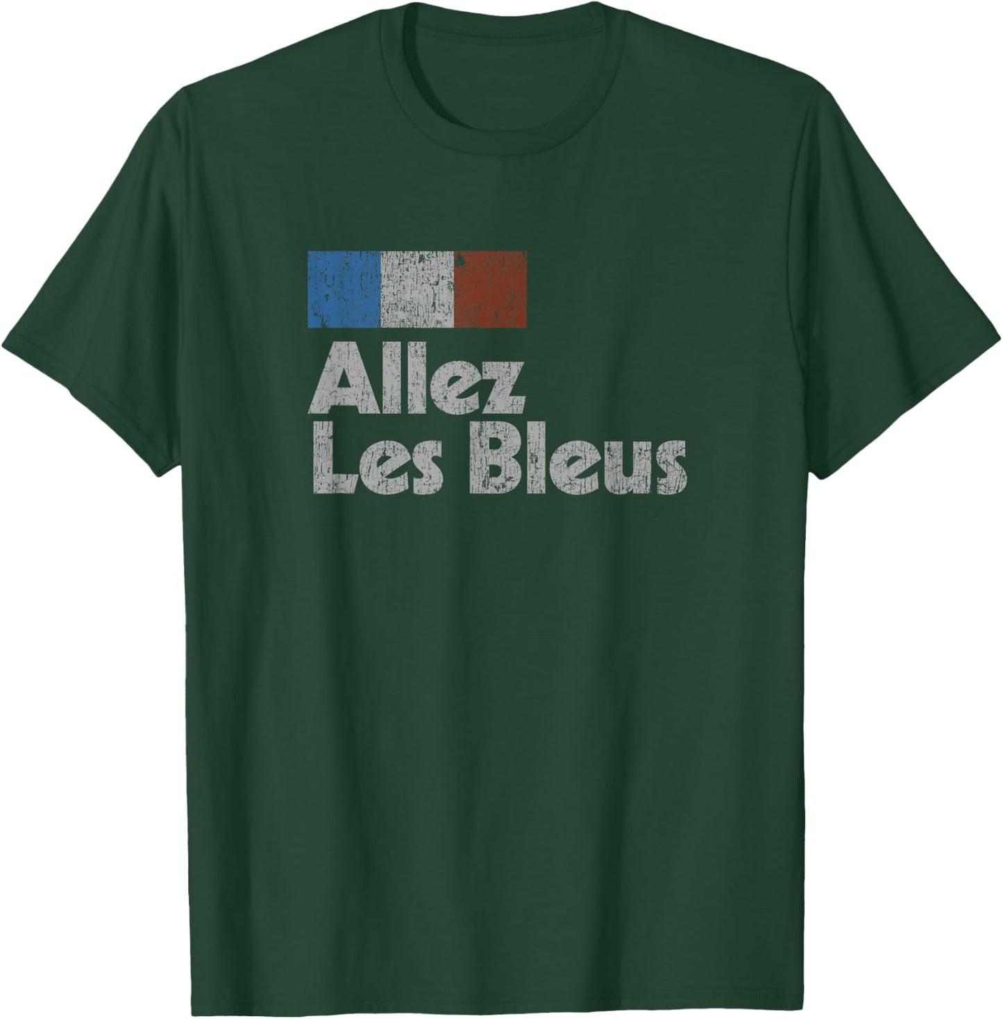 Retro France Soccer Shirt 2018 French Flag ALLEZ LES BLEUS T-Shirt - T-Shirt | Forest