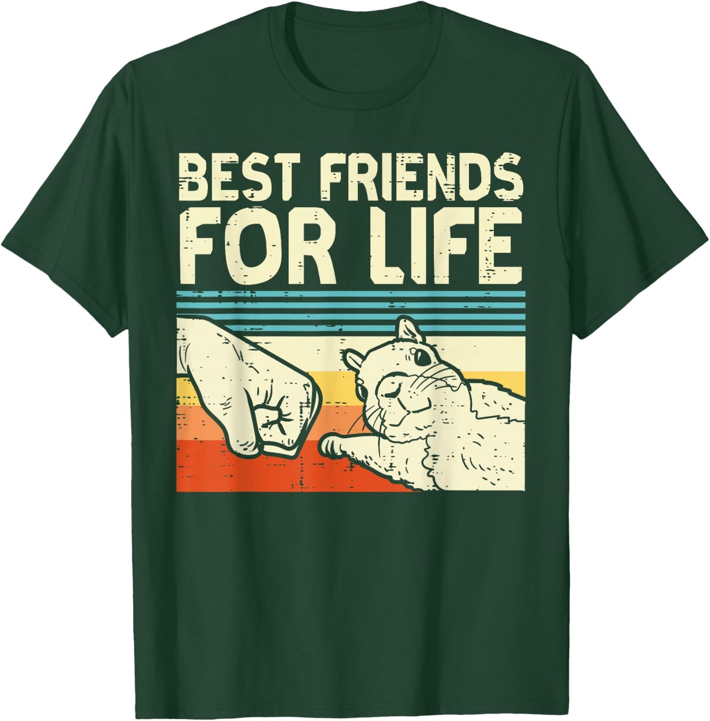 Best Friend for Life Squirrel Fist Bump Retro Men Women Kids T-Shirt - T-Shirt | Forest