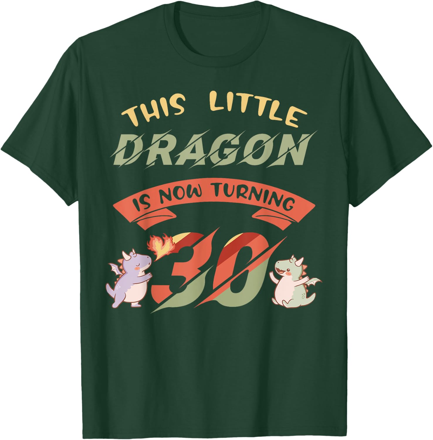 Dragon 30th Birthday Party Magical Creature Fantasy Theme T-Shirt - T-Shirt | Forest