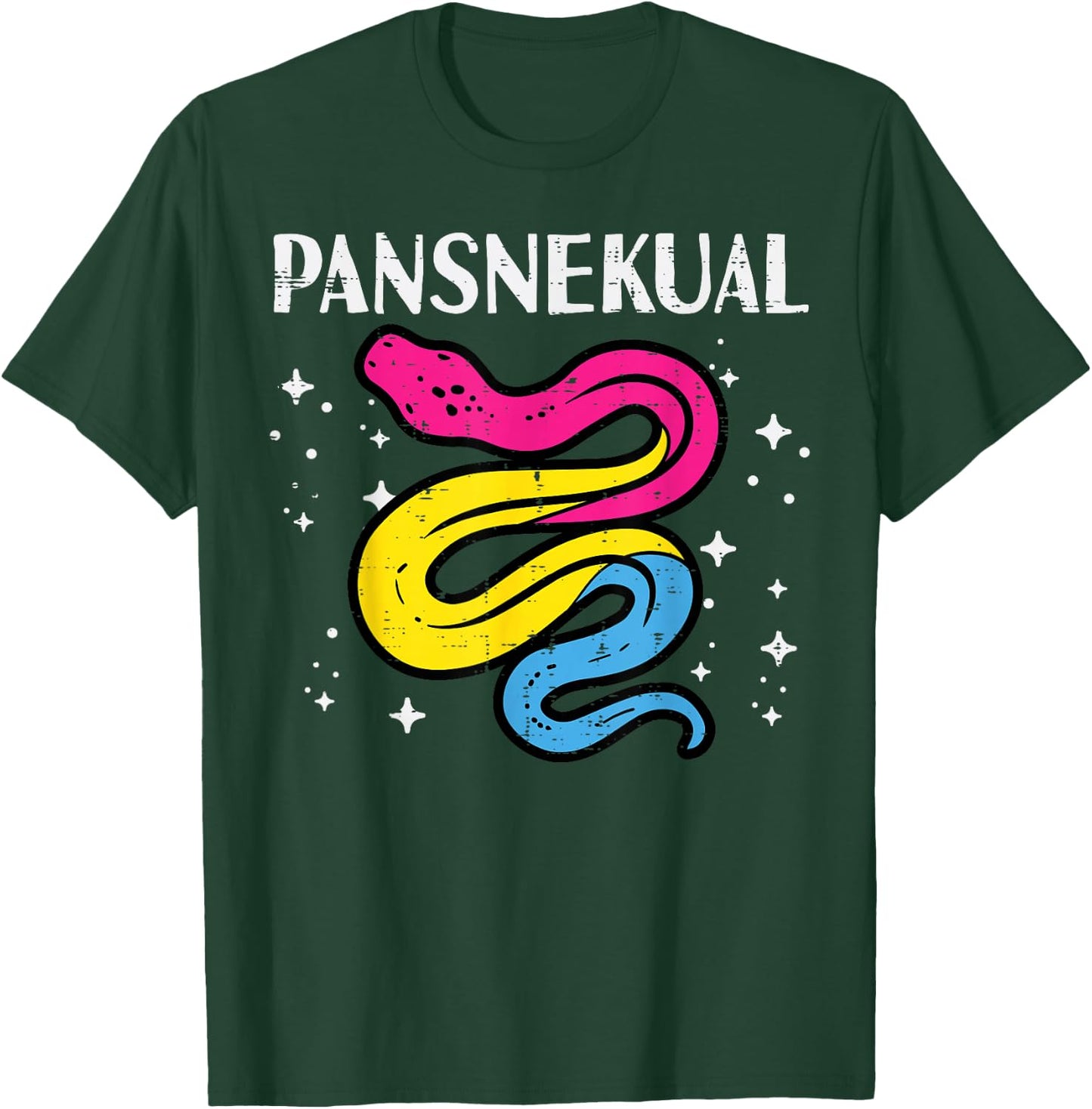 Pansexual Snake Pansnekual Pan Pride Flag Lgbt Men Women Kid T-Shirt - T-Shirt | Forest