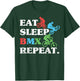 Eat Sleep BMX Repeat Extreme Cyclists Bicycle Motocross Bike T-Shirt - T-Shirt | Forest