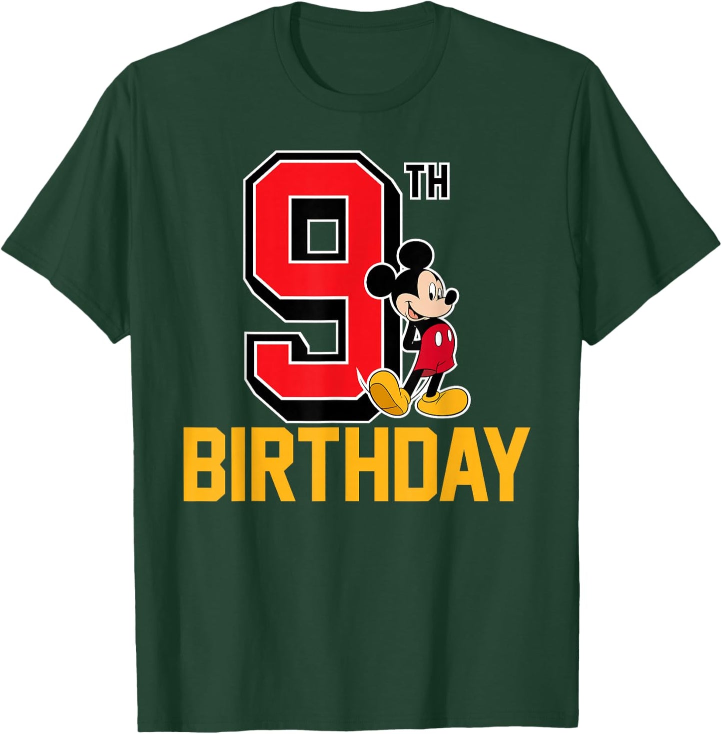 Disney - Mickey Mouse 9th Birthday T-Shirt - T-Shirt | Forest