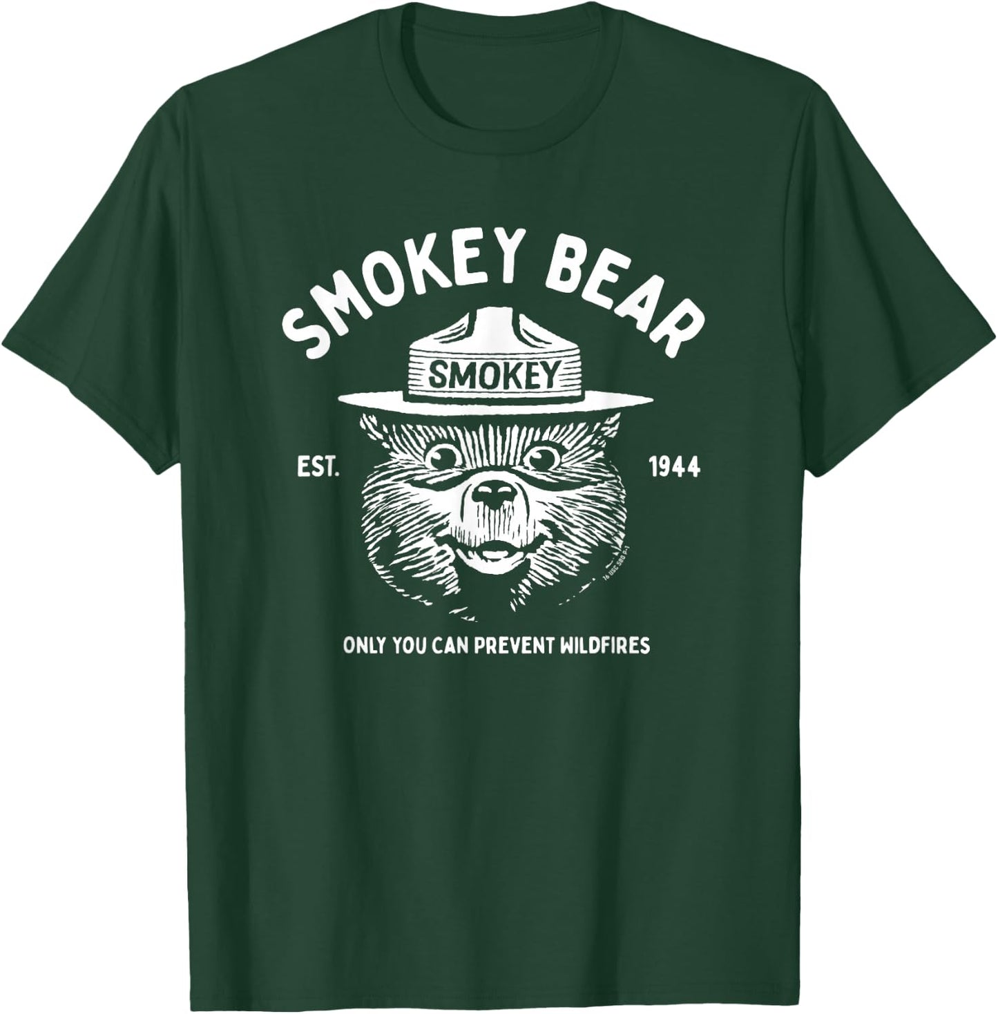 Smokey Bear Retro Hear Illustration Officially Licensed T-Shirt - T-Shirt | Forest