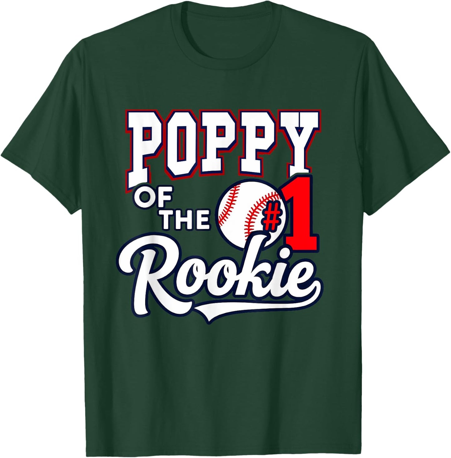 Retro Grandpa Poppy Of The Number 1 Rookie Baseball T-Shirt - T-Shirt | Forest