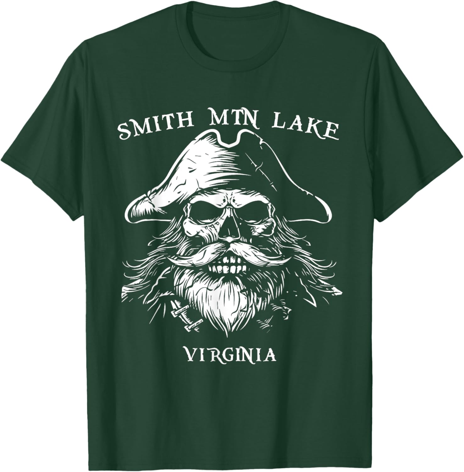 SML Smith Mountain Lake Retro Pirate T-Shirt - T-Shirt | Forest