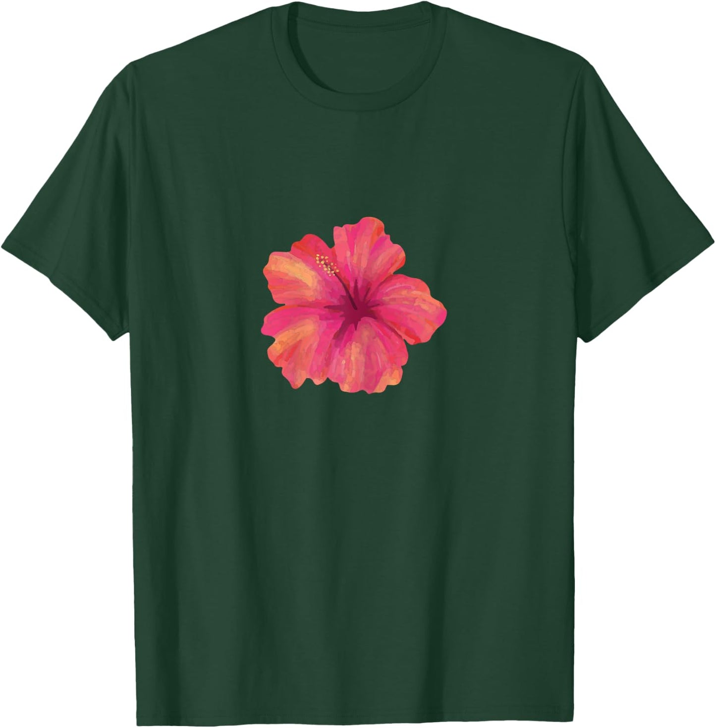 Hibiscus Flower , white T-Shirt - T-Shirt | Forest