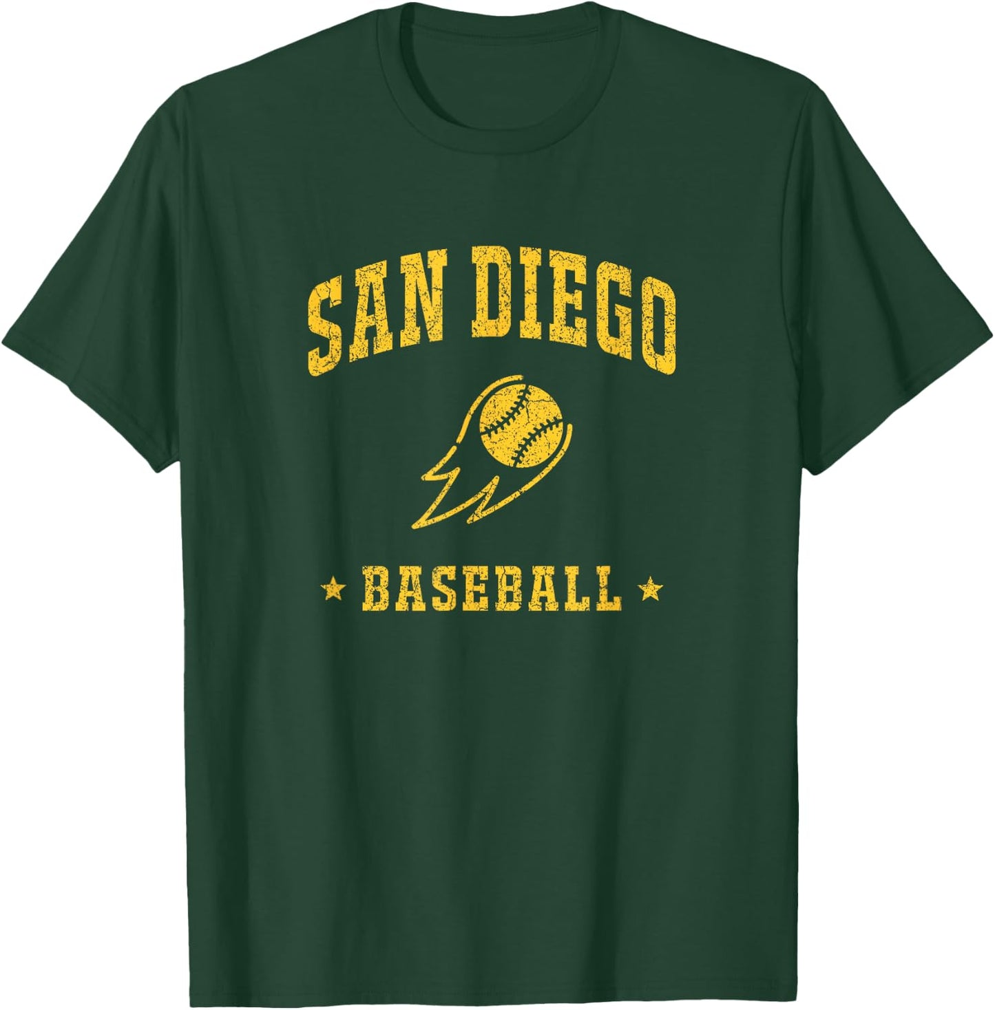 San Diego Baseball Vintage Gameday Retro Baseball Lover T-Shirt - T-Shirt | Forest