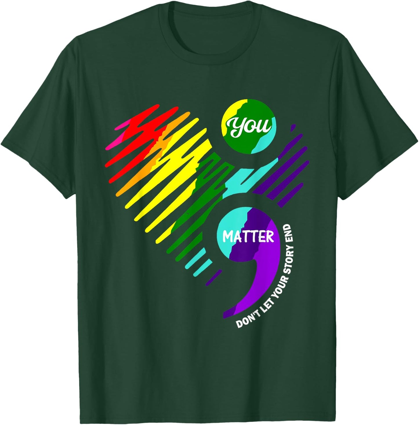 Semicolon Mental Health Awareness Shirt T-Shirt - T-Shirt | Forest