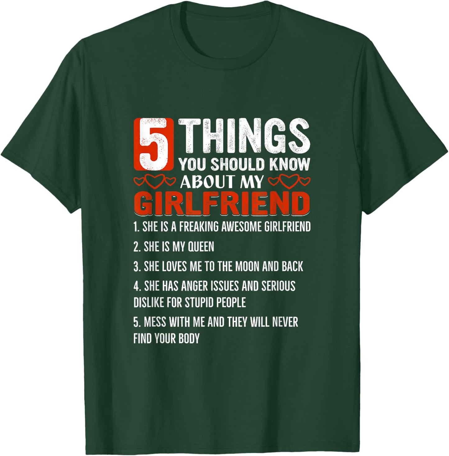 5 Things You Should Know About My Girlfriend T-Shirt - T-Shirt | Forest