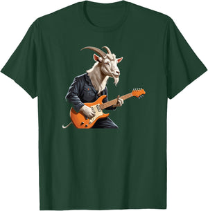 Goat playing Electric Guitar, Goat Guitarist T-Shirt - T-Shirt | Forest