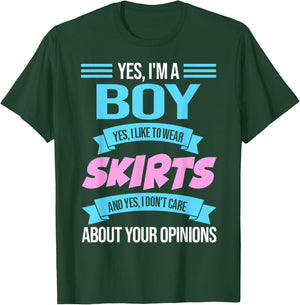 Ja, I'm a Boy yes, I Like to wear Skirts Anime Femboy T-Shirt - T-Shirt | Forest