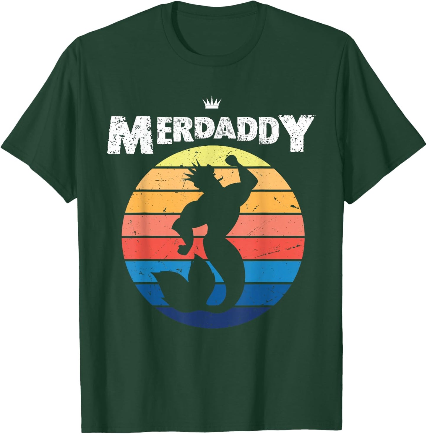 Retro Merdaddy Graphic - Vintage Merman Design T-Shirt - T-Shirt | Forest