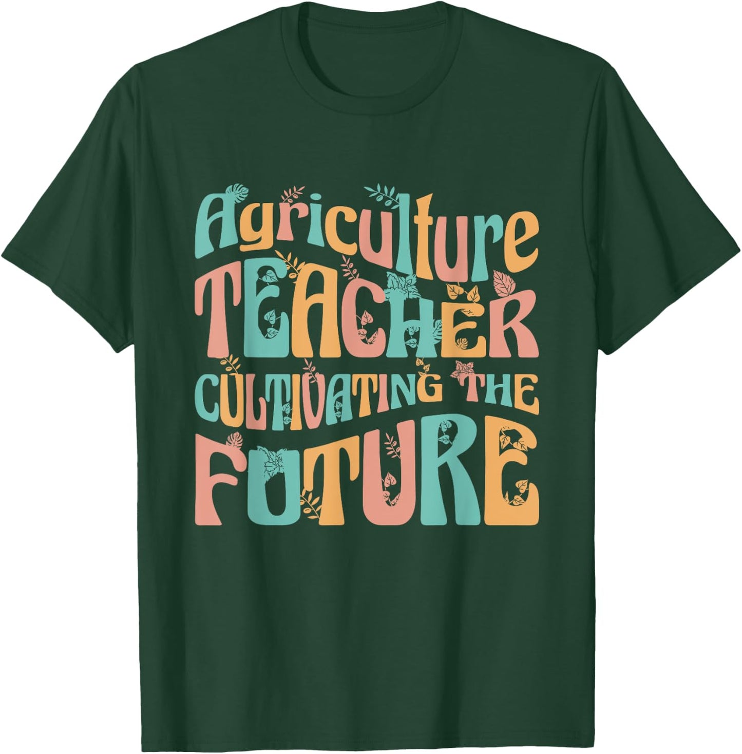 Agriculture Teacher Gifts & Women -Adults Black Small Modern Casual with AG Teacher Design Cotton 65%, Polyester 35% Short Sleeve Regular Fit Lightweight Imported T-Shirt - T-Shirt | Forest