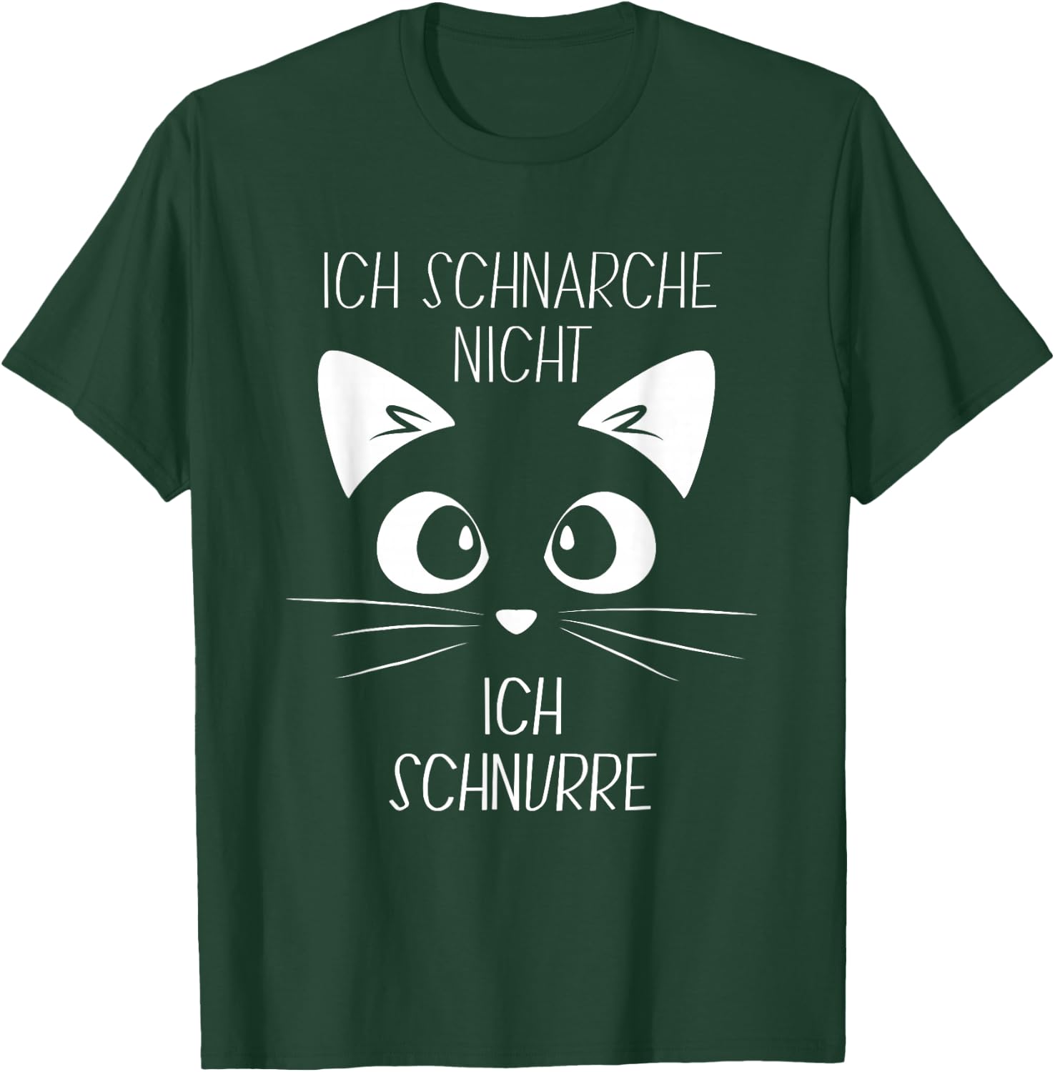 Sleep Shirt with German Text "Ich Schnarche nicht, ich schnurre" Cat , black T-Shirt - T-Shirt | Forest