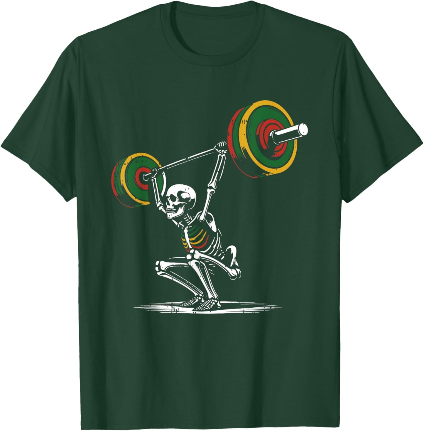 Skeleton Lifting Fathers Day Gym Workout Dad Papa Men T-Shirt - T-Shirt | Forest