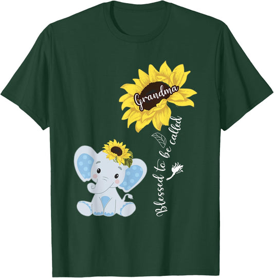 Blessed To Be Called Grandma Elephant Sunflower T-Shirt - T-Shirt | Forest
