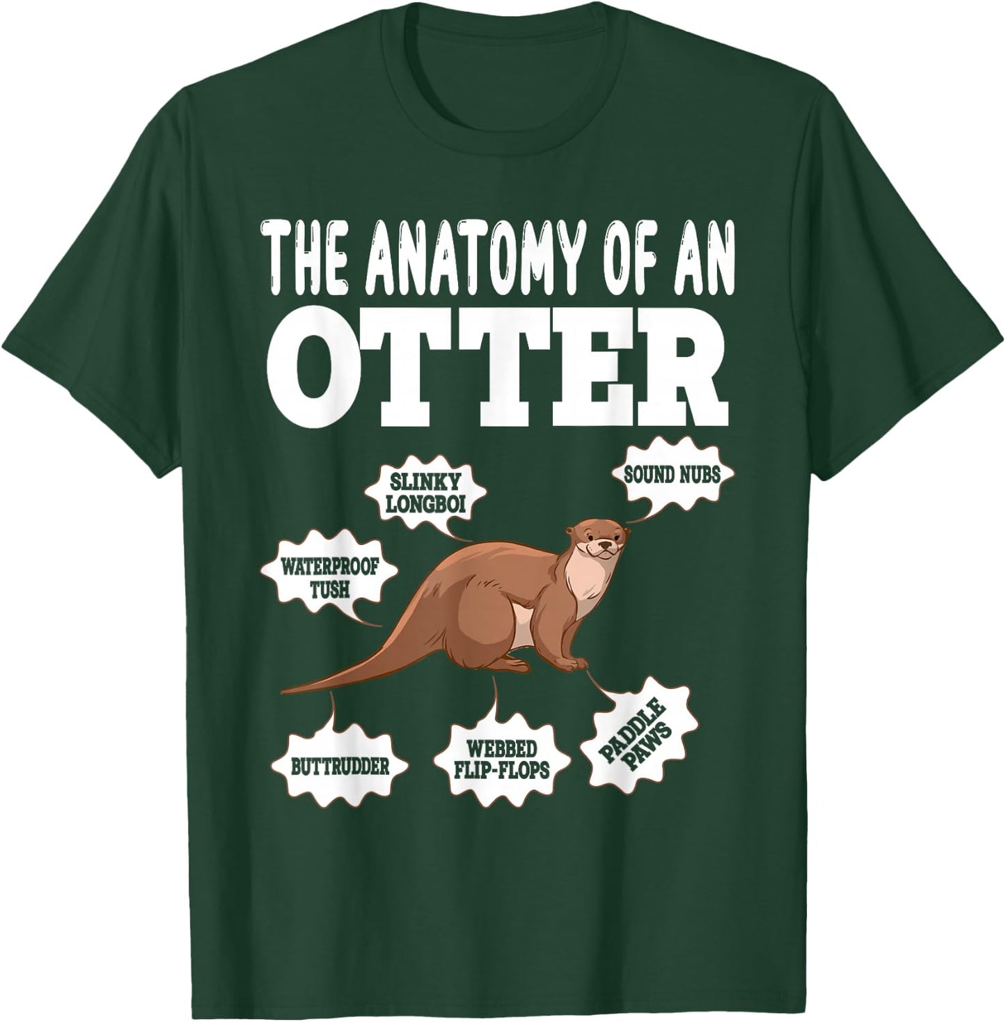 Cute Otter Explanation Anatomy Of An Otter T-Shirt - T-Shirt | Forest