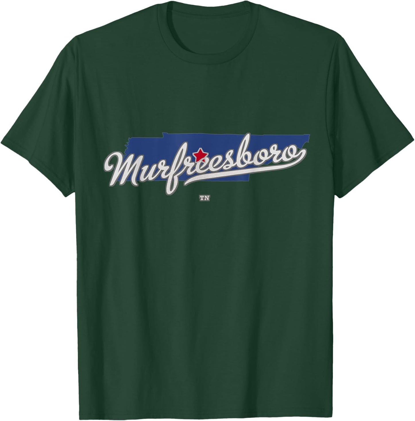 Murfreesboro Tennessee TN Map T-Shirt - T-Shirt | Forest
