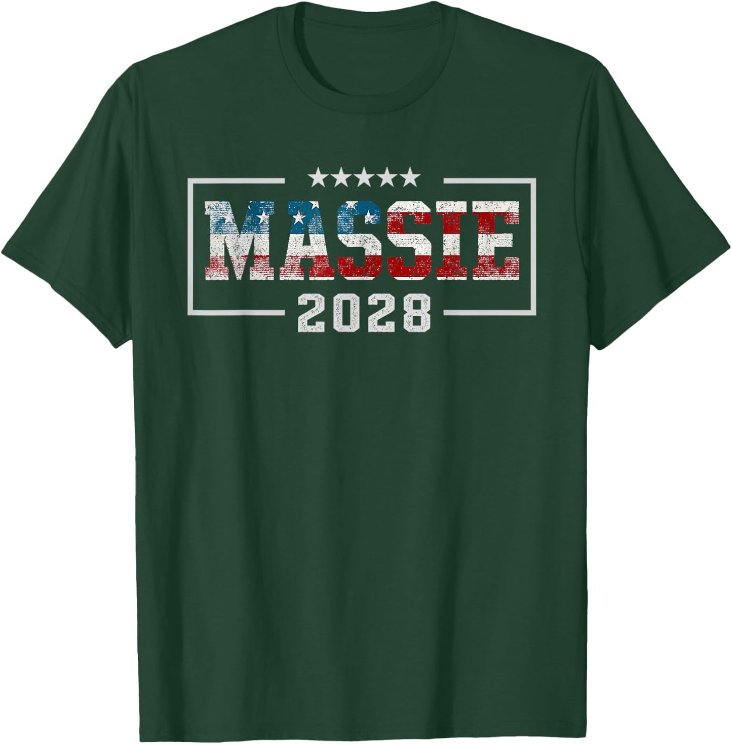 Massie 2028 for President Thomas Massie 2028 Us Flag Vintage T-Shirt - T-Shirt | Forest