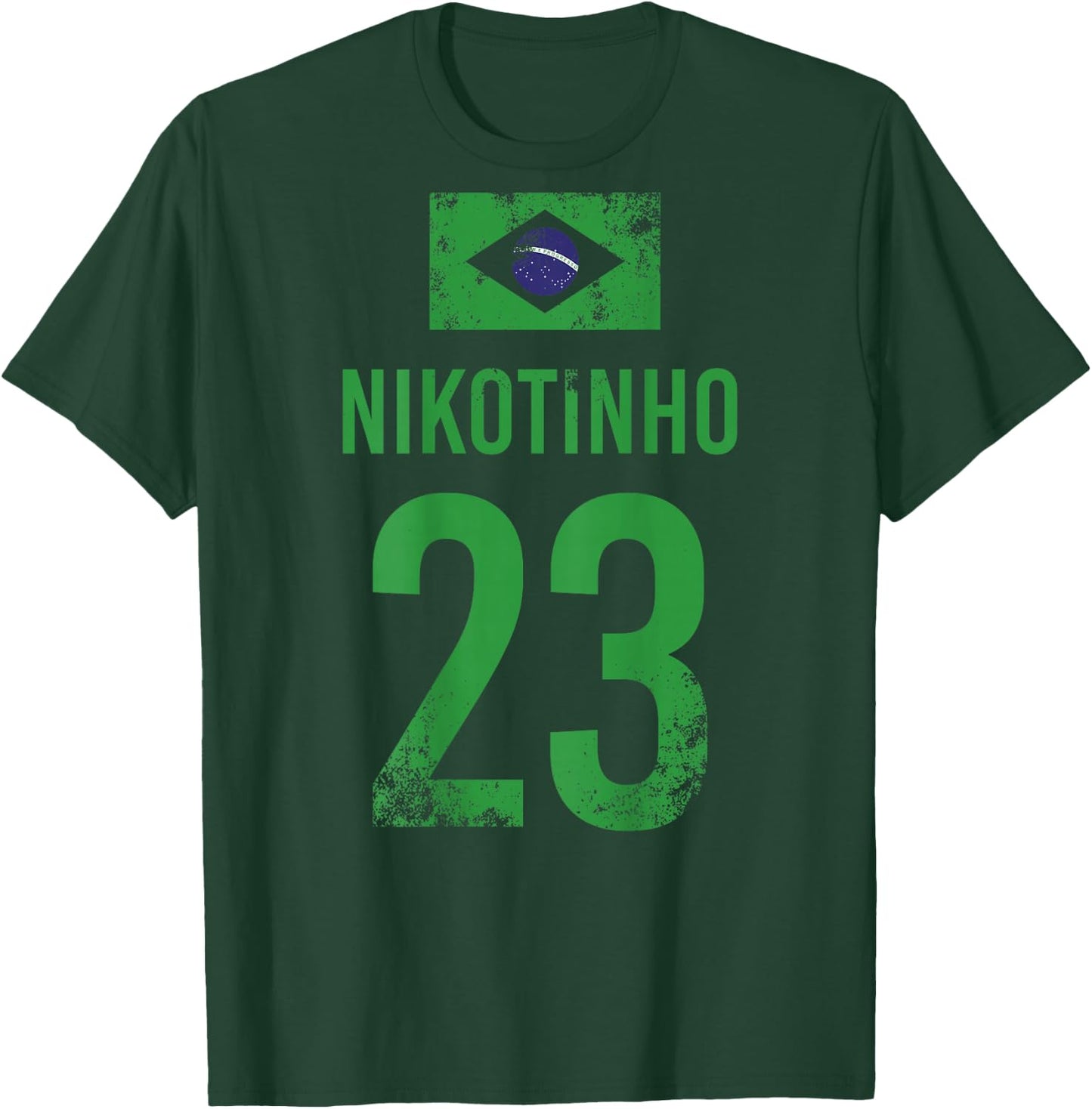 Men's Brazil Sauf Football Name Nikotinho , yellow, s T-Shirt - T-Shirt | Forest