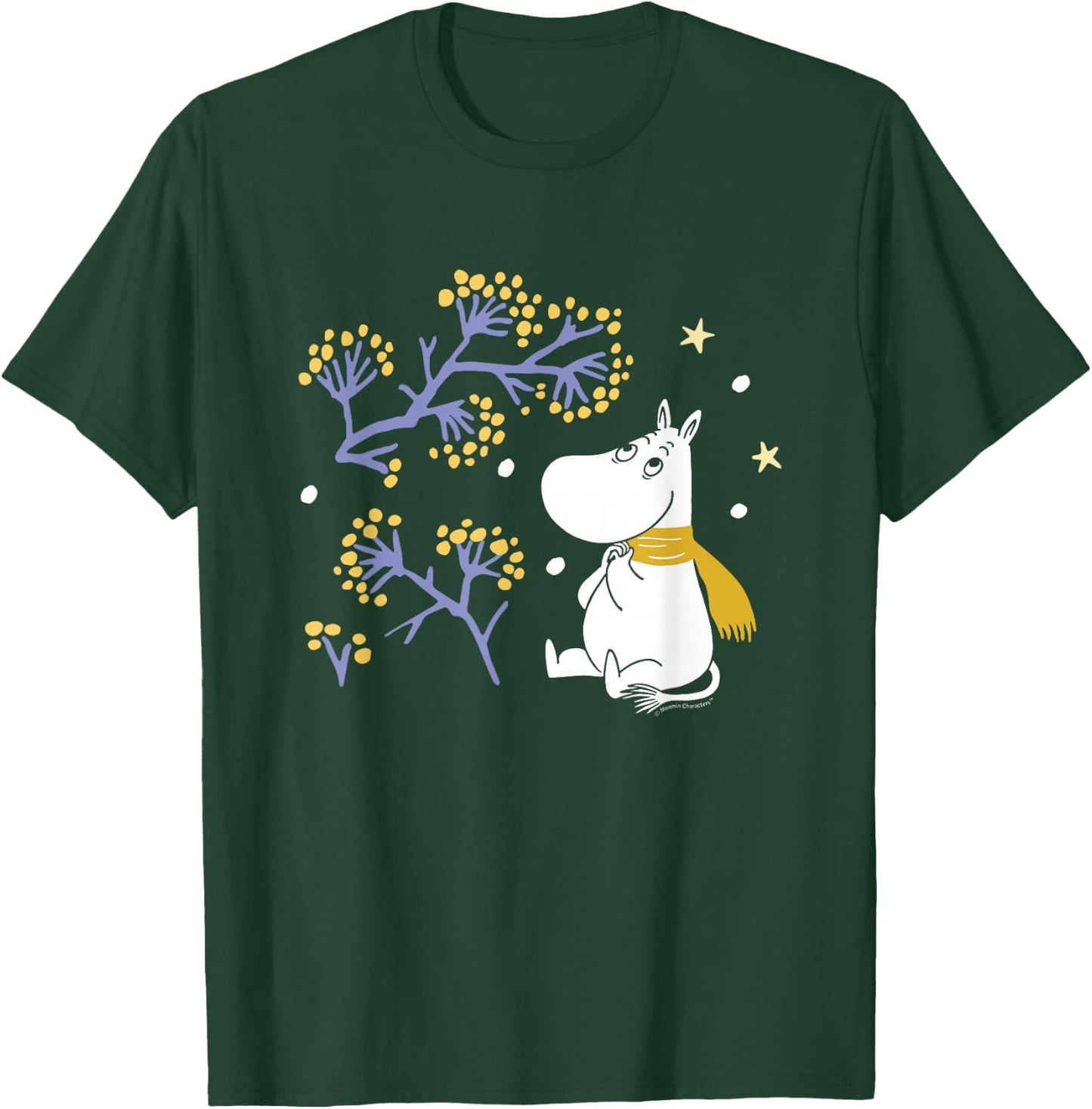 Moomin Moomintroll Look The Snow Winter , Black, S T-Shirt - T-Shirt | Forest