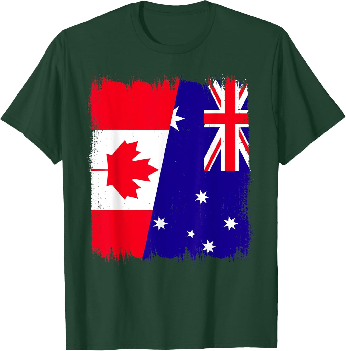 Canada Australia Half Flag Canadian Australian Roots T-Shirt - T-Shirt | Forest