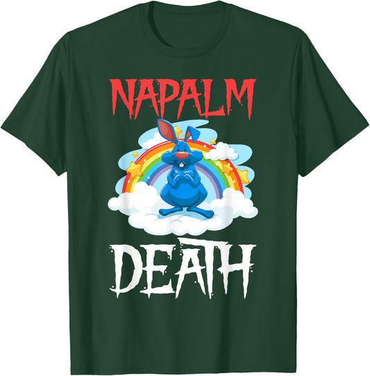 Napalm Tod Rainbow Bunny Rosa Napalm Death Hase T-Shirt - T-Shirt | Forest