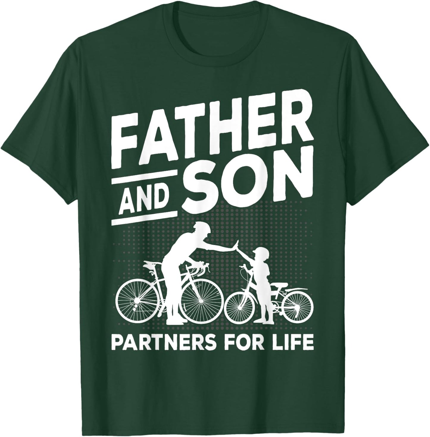 Cycling Father and Son Bicycle Riding Dad and Boy Gift T-Shirt - T-Shirt | Forest